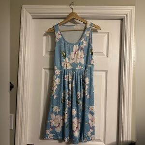 Light Blue Floral Dress with pockets size S